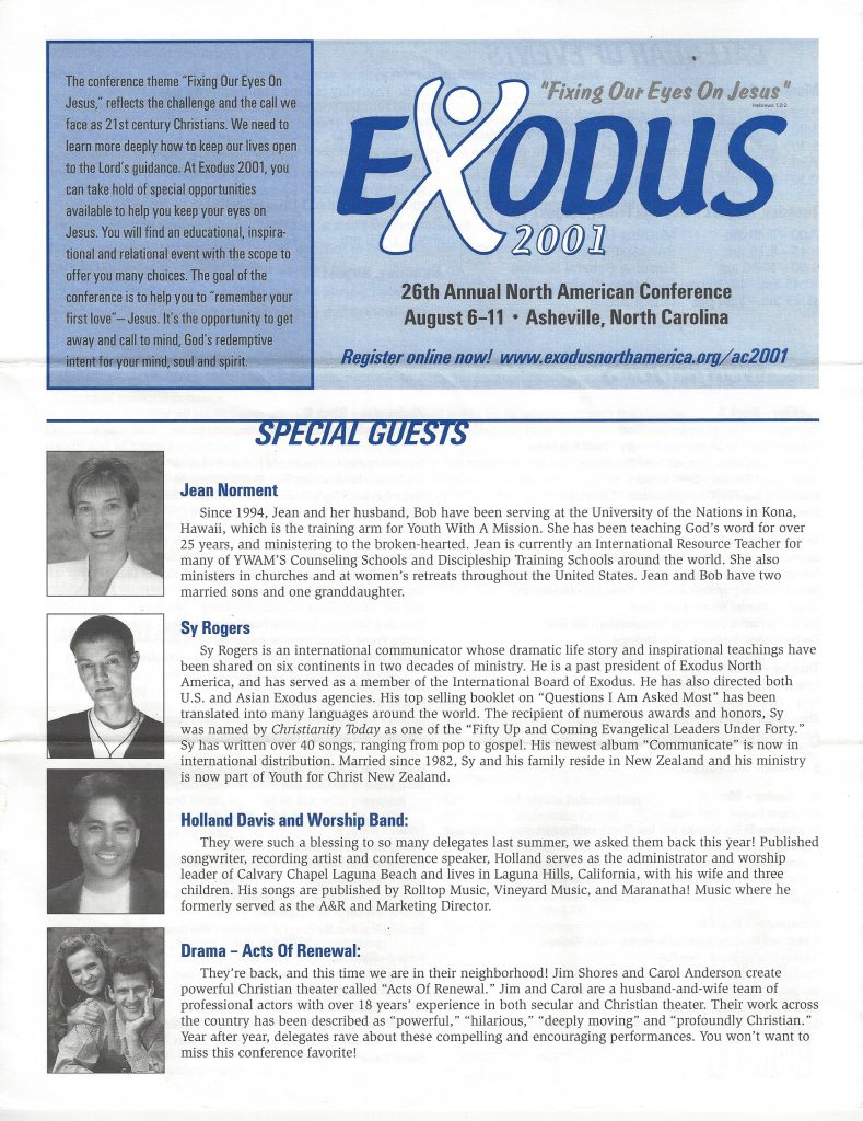 EXODUS INTERNATIONAL 26TH ANNUAL NORTH AMERICAN CONFERENCE